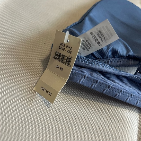 NWT Aerie Blue Textured Ribbed Triangle Padded Bikini Top Size XS - Picture 3 of 4